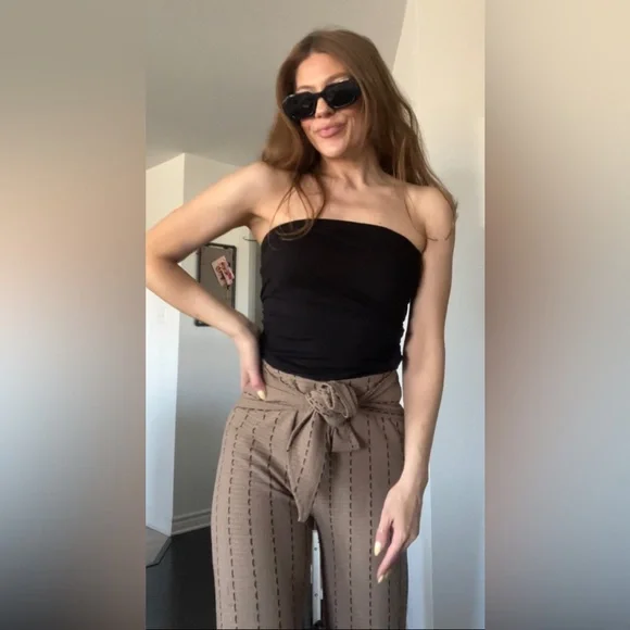 Tan Patterned Pants - Picture 5 of 9